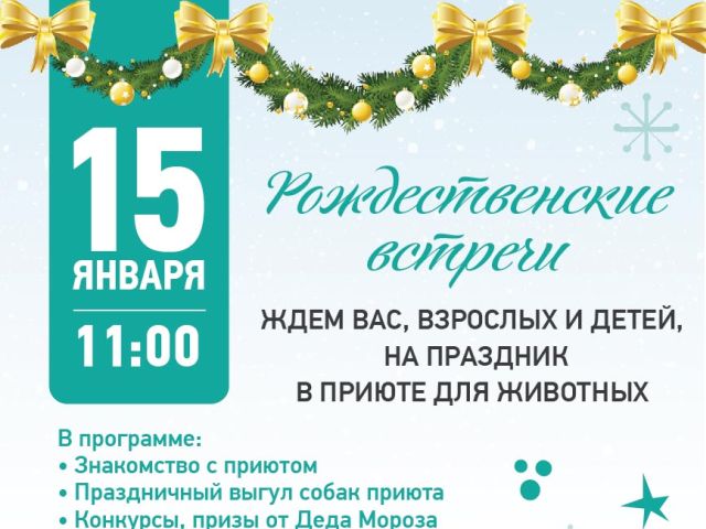 Центр обращение с животными приглашает всех на традиционные РОЖДЕСТВЕНСКИЕ ВСТРЕЧИ