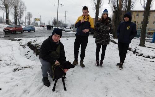 Ребята из Национального корпуса на выгуле в нашем приюте Харьков